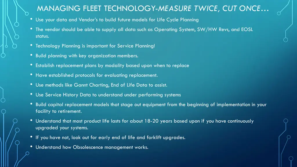 managing fleet technology measure twice cut once