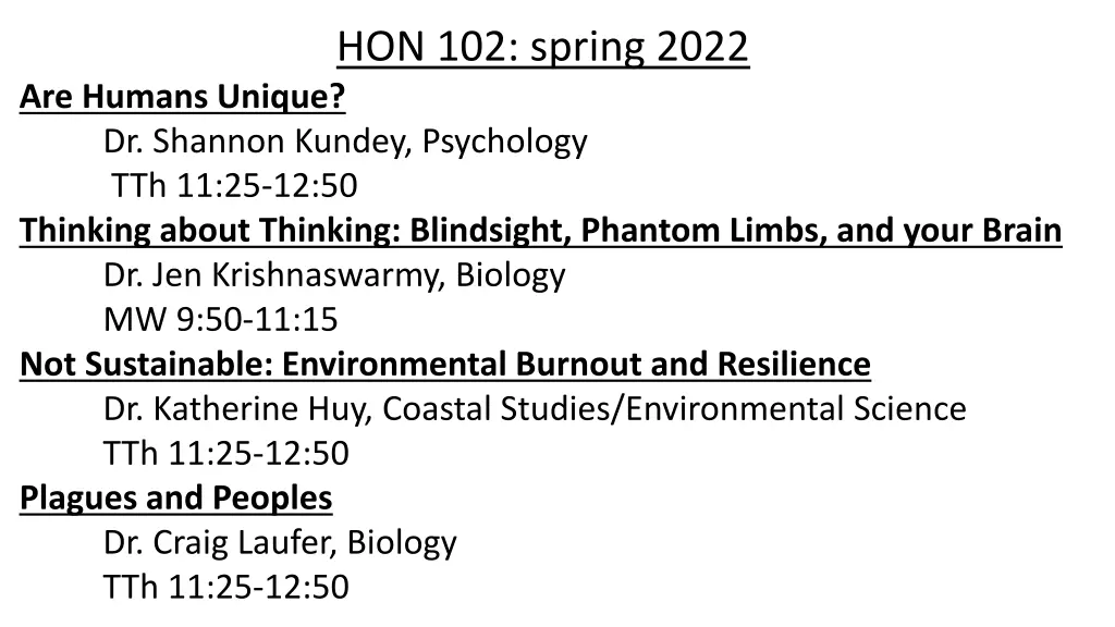 hon 102 spring 2022