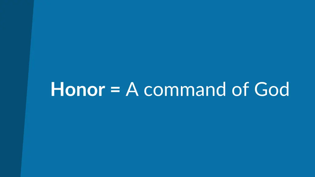 honor a command of god