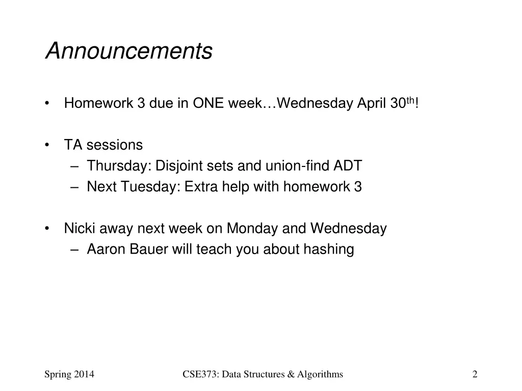 announcements