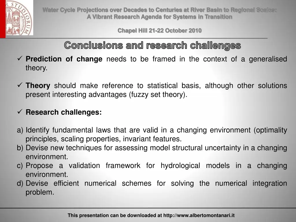 water cycle projections over decades to centuries 10