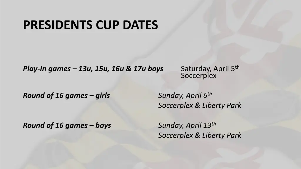 presidents cup dates