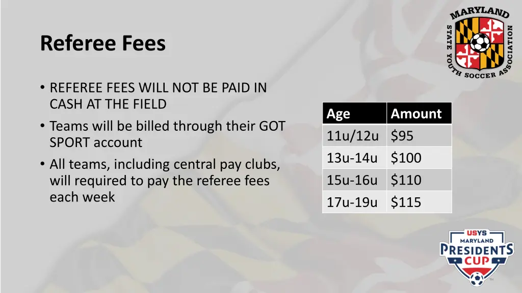 referee fees