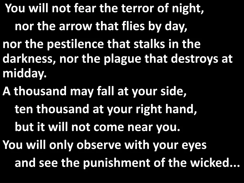 you will not fear the terror of night