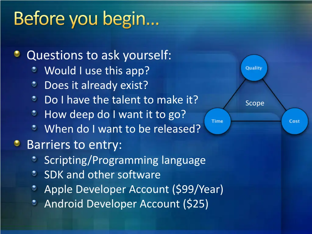 before you begin