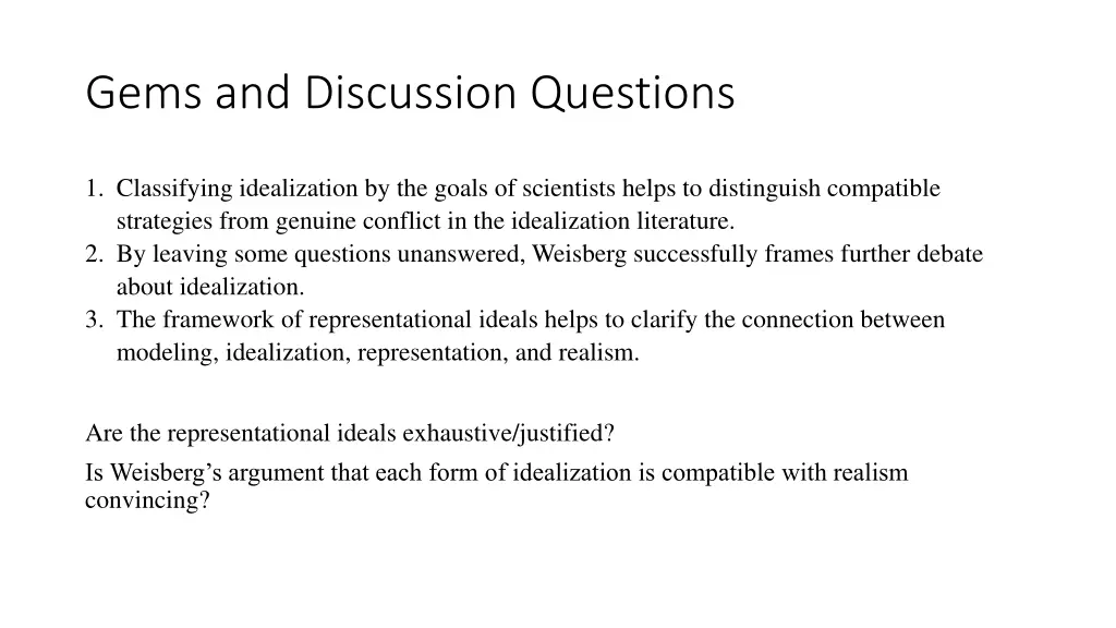gems and discussion questions