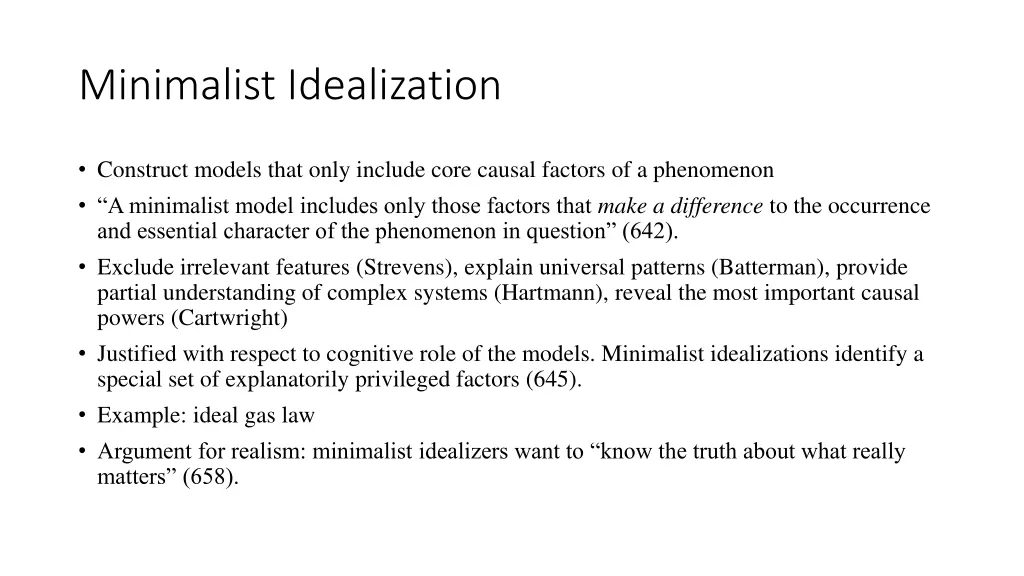 minimalist idealization