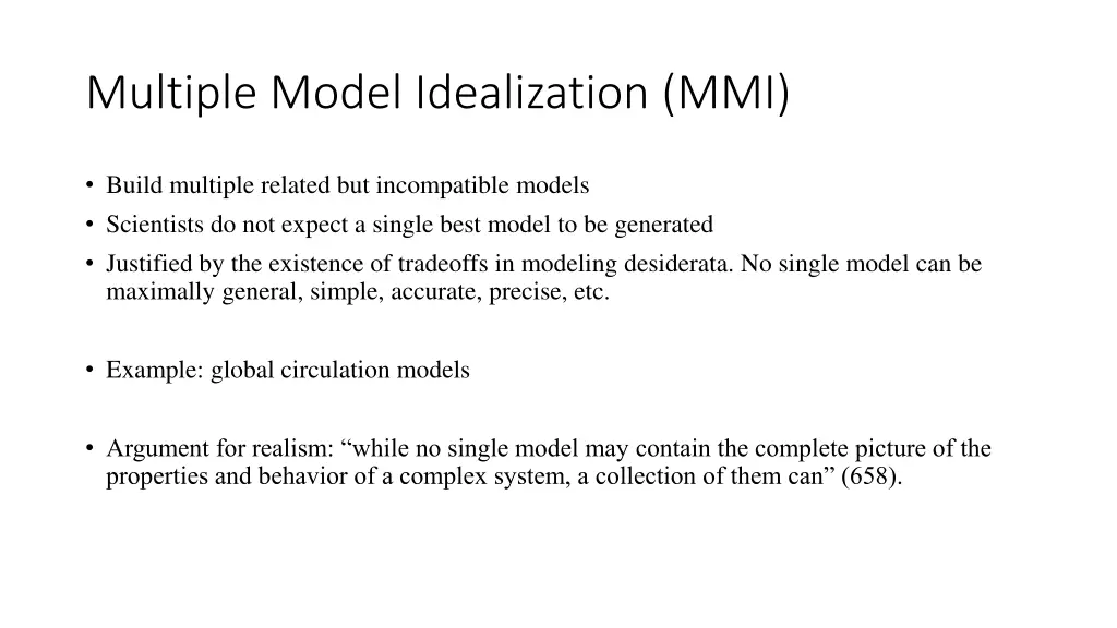 multiple model idealization mmi