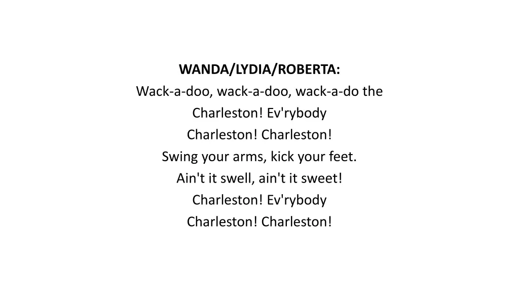 wanda lydia roberta wack a doo wack a doo wack