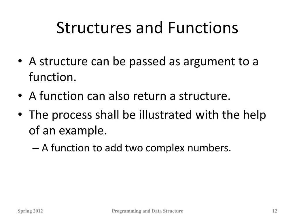 structures and functions