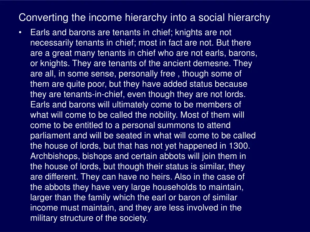 converting the income hierarchy into a social