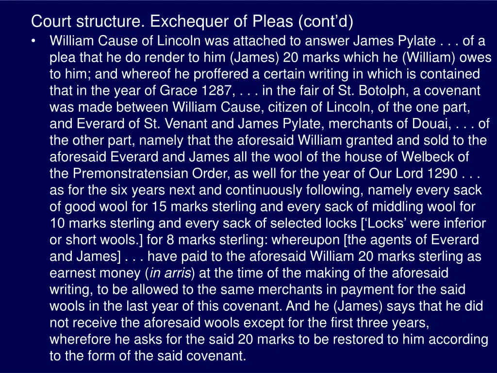 court structure exchequer of pleas cont d william
