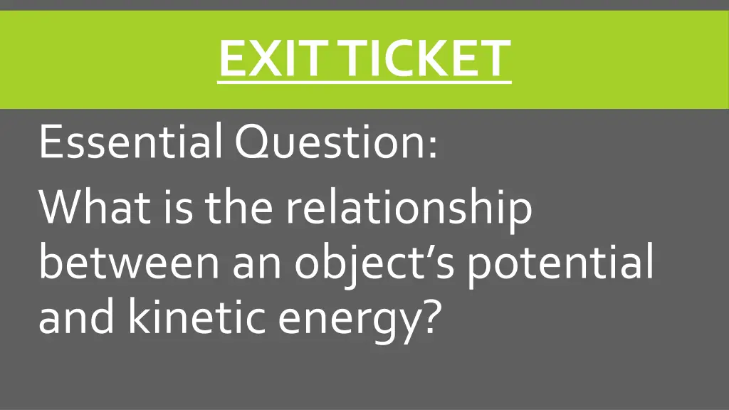 exit ticket