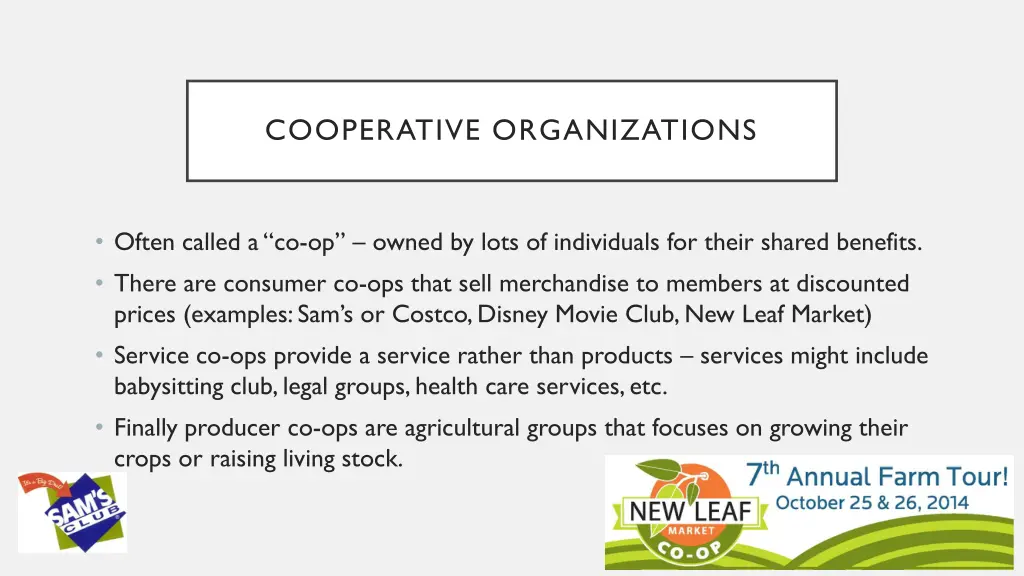 cooperative organizations