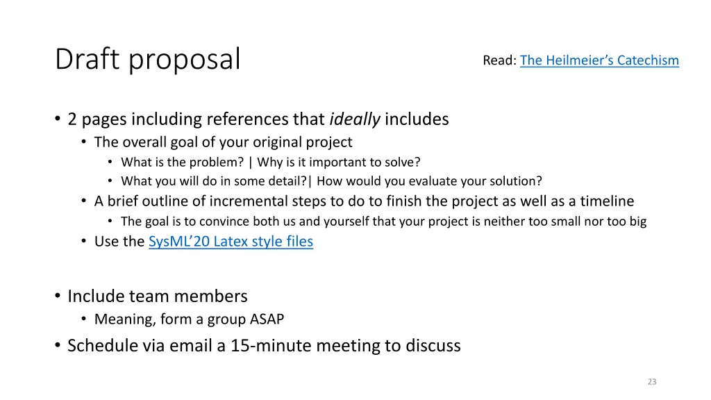 draft proposal
