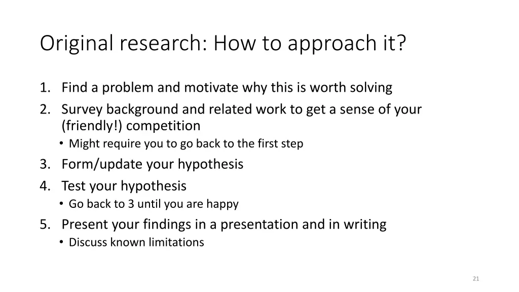 original research how to approach it