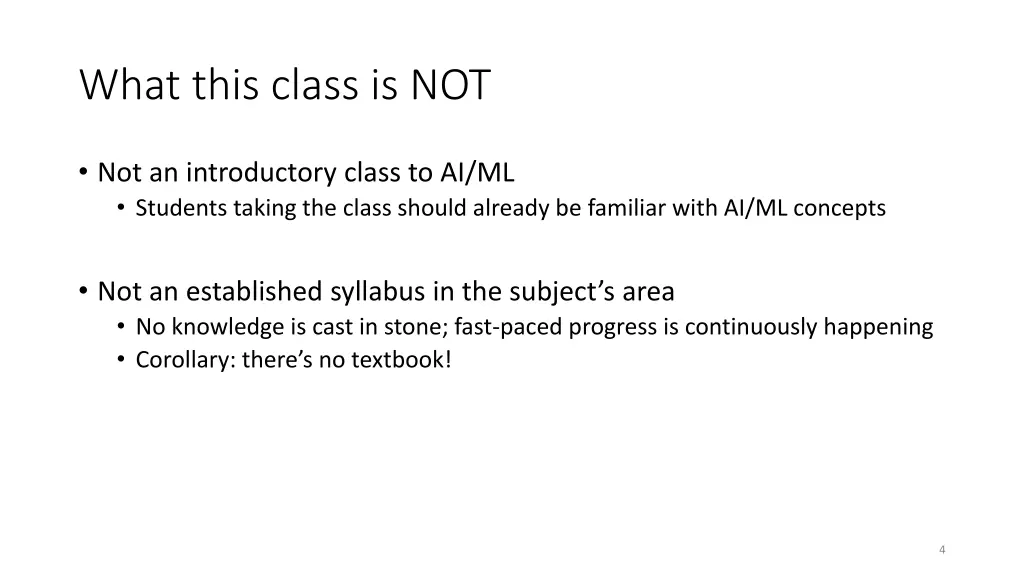 what this class is not