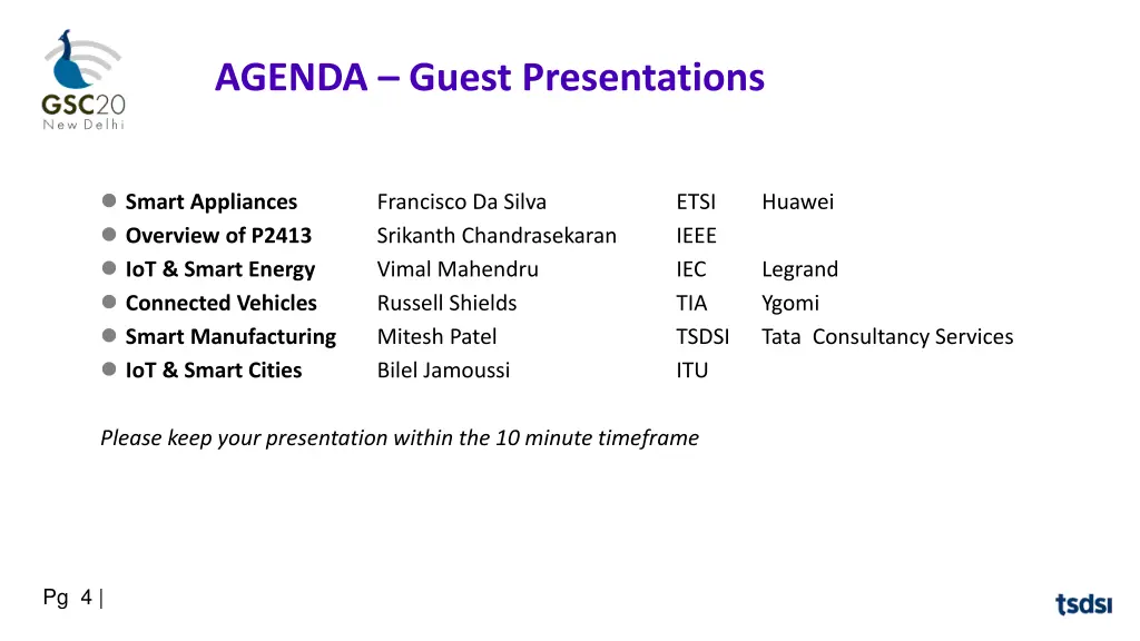 agenda guest presentations