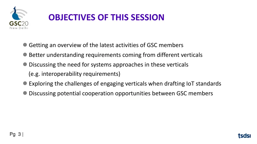objectives of this session