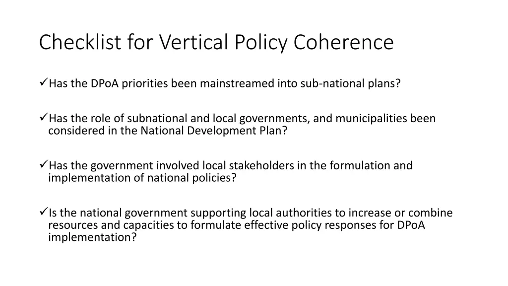 checklist for vertical policy coherence