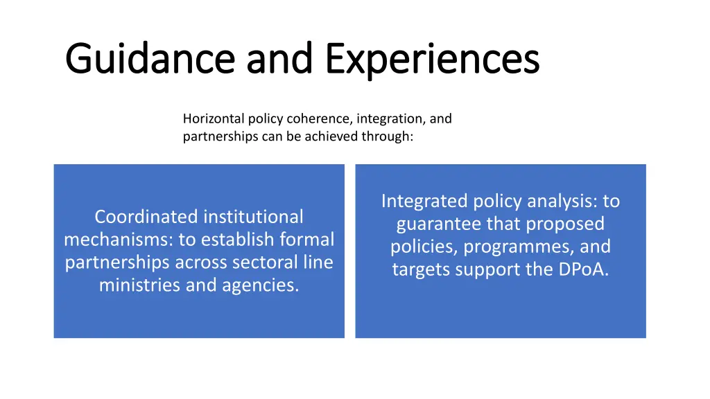 guidance and experiences guidance and experiences