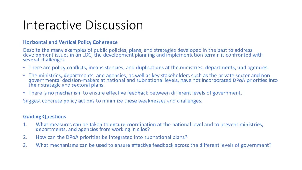 interactive discussion