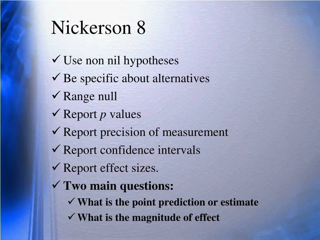 nickerson 8
