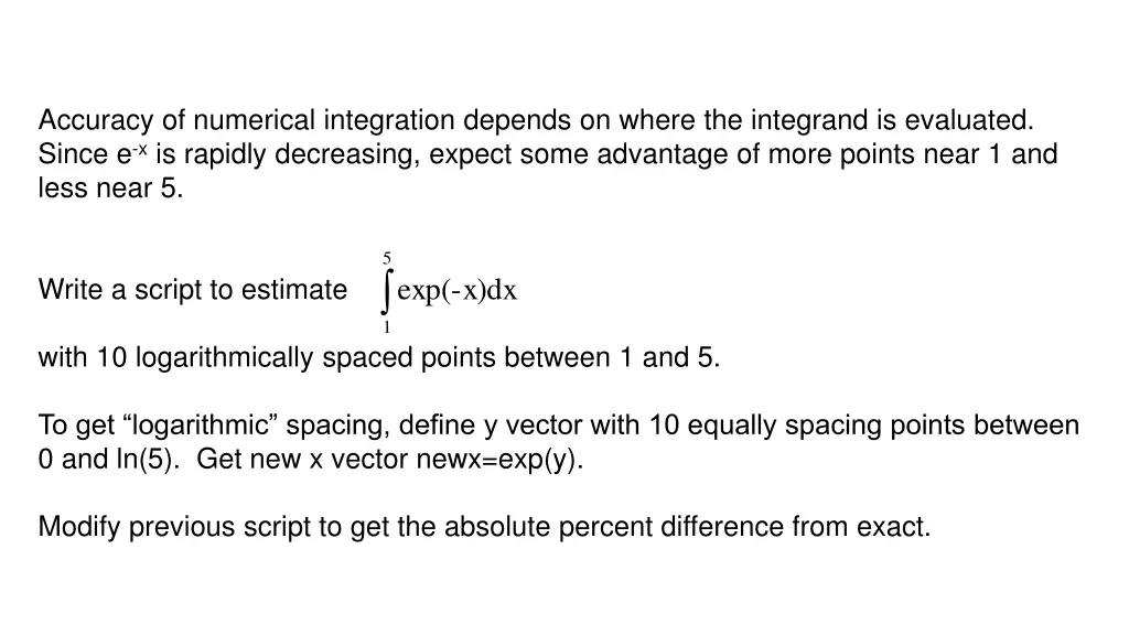 accuracy of numerical integration depends