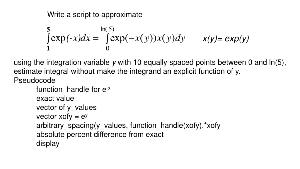 write a script to approximate