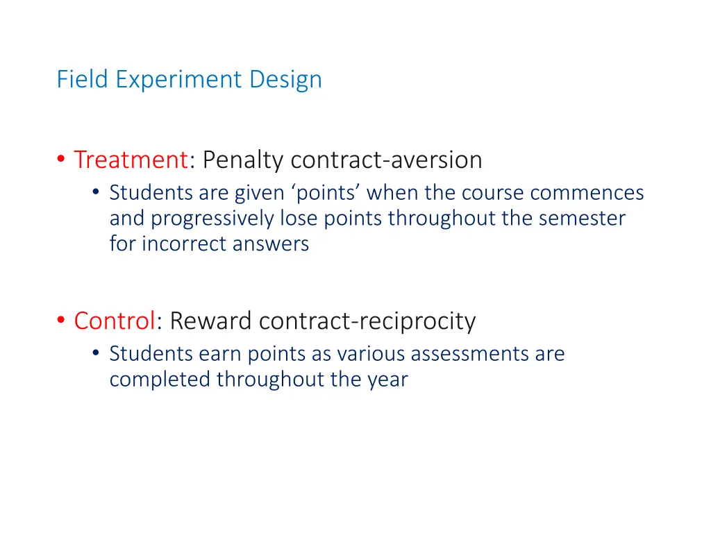 field experiment design