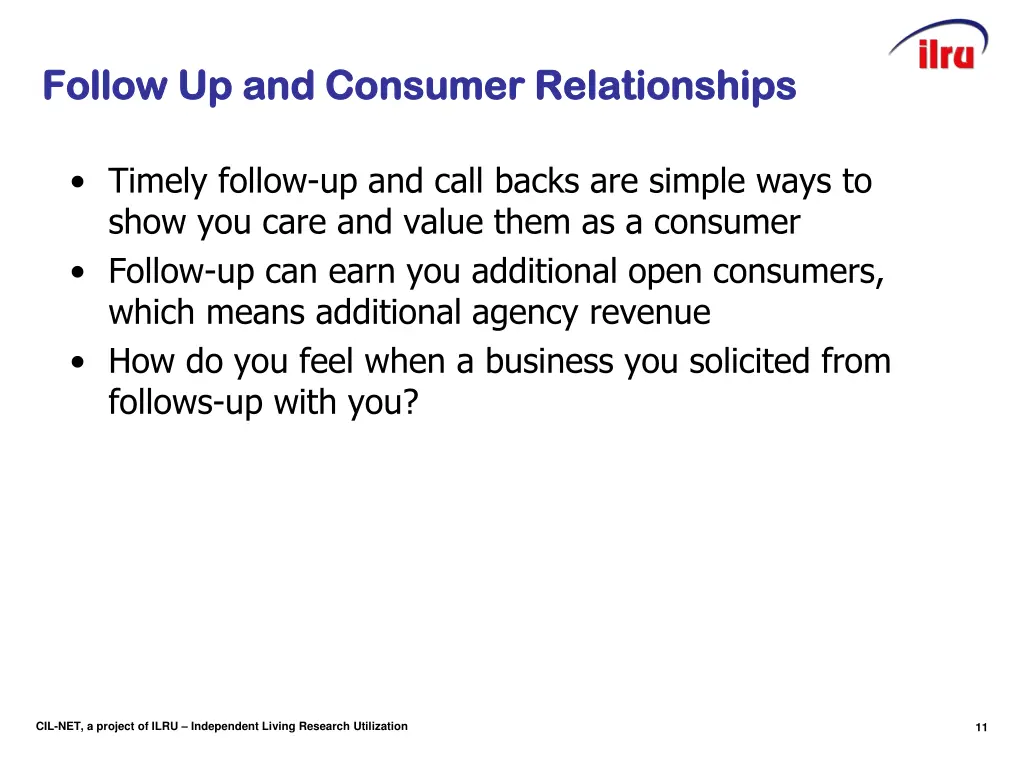 slide 11 follow up and consumer relationships