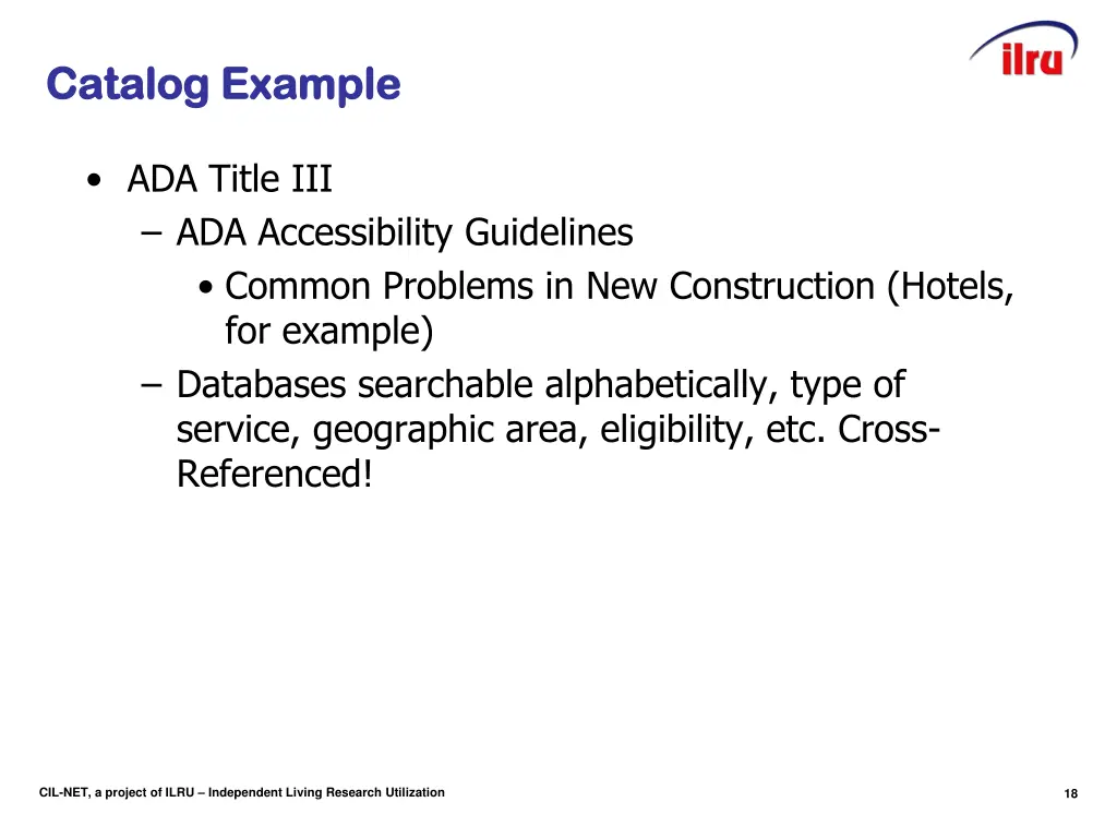 slide 18 catalog example catalog example