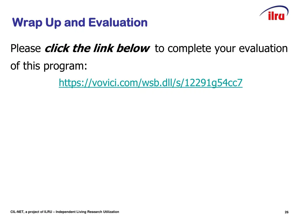 slide 26 wrap up and evaluation wrap