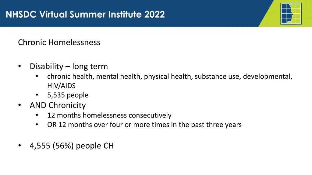 chronic homelessness