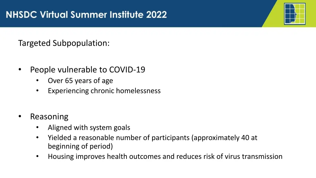 targeted subpopulation