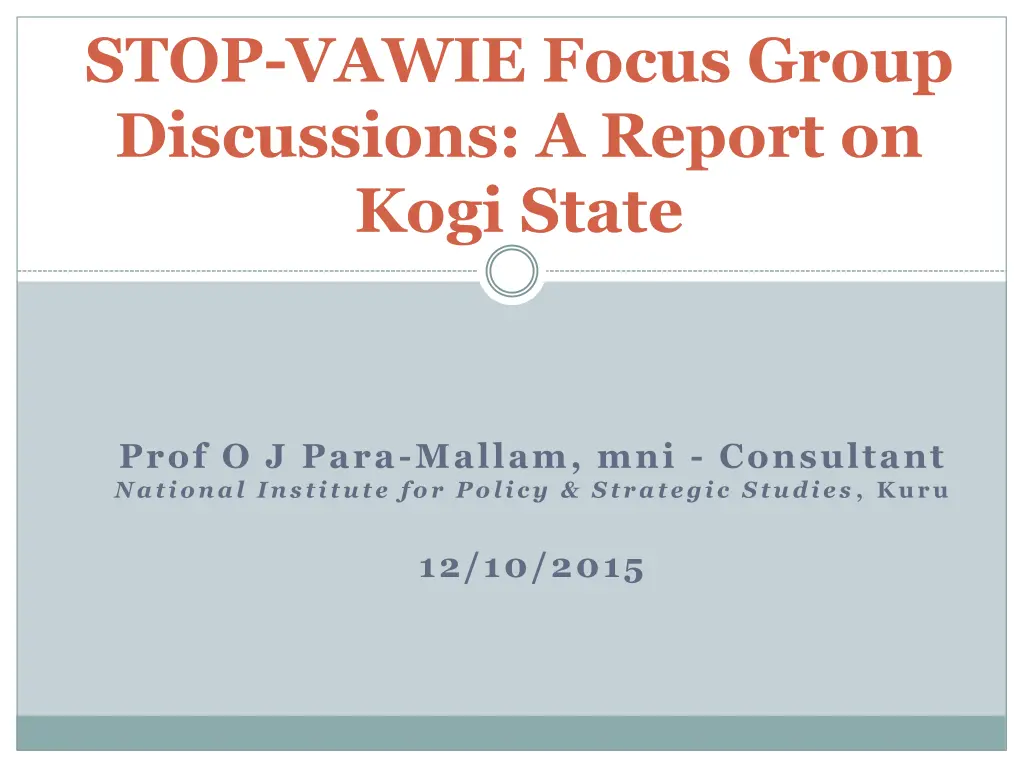 stop vawie focus group discussions a report