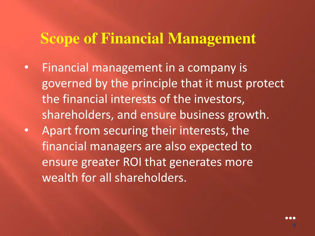 scope of financial management