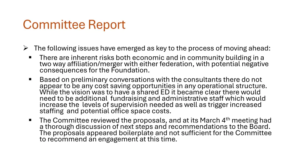 committee report 1