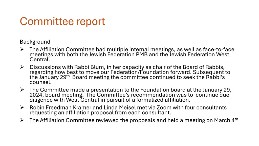 committee report