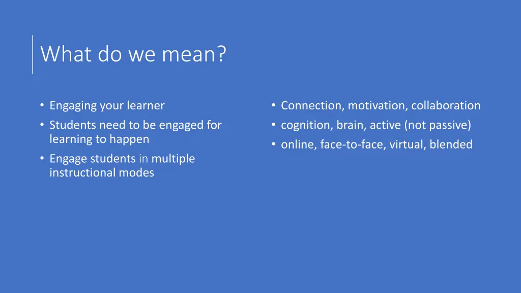 what do we mean