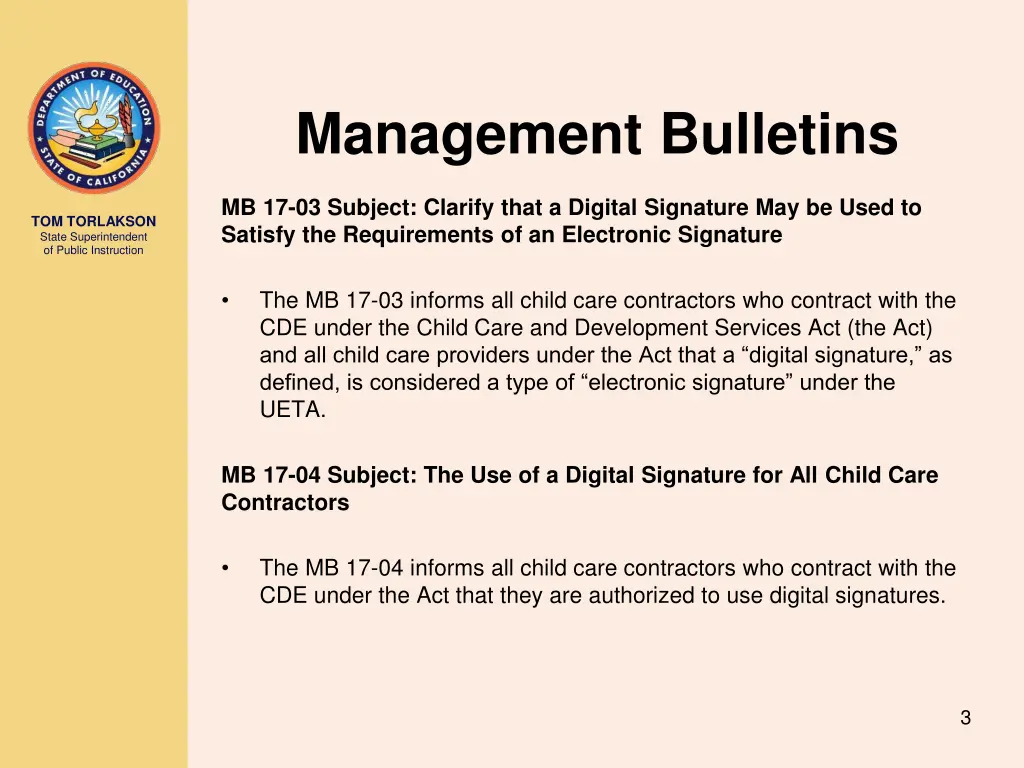 management bulletins