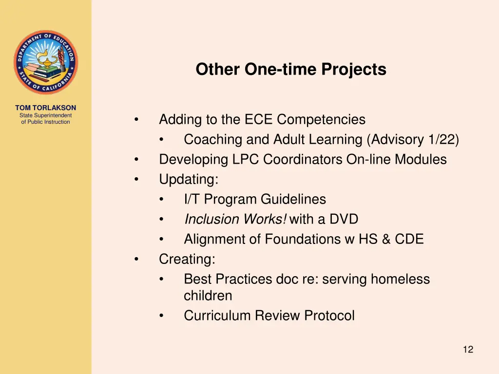 other one time projects