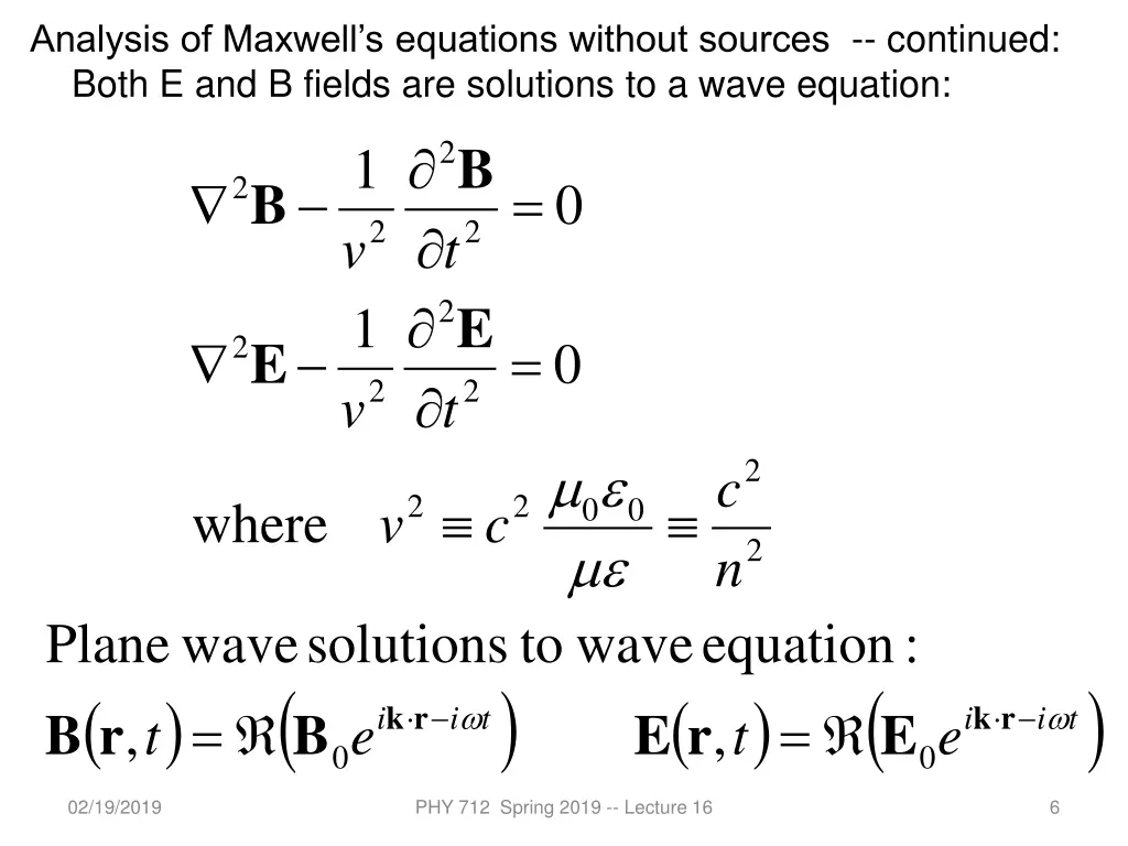 analysis of maxwell s equations without sources 1