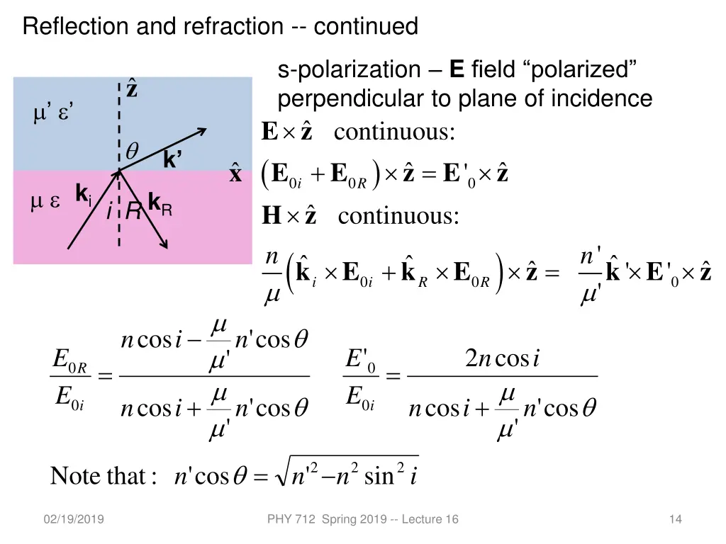 reflection and refraction continued 2