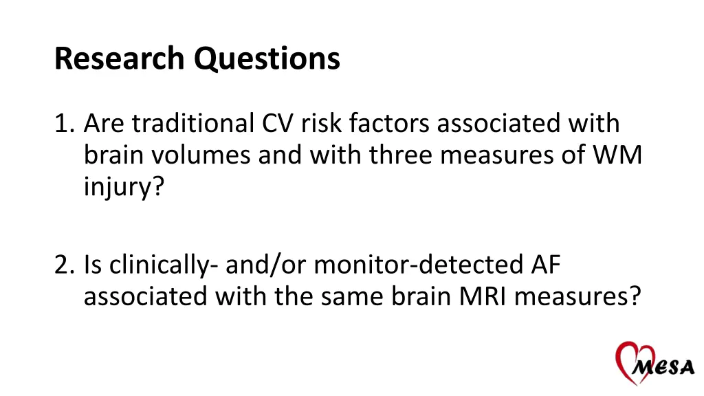 research questions