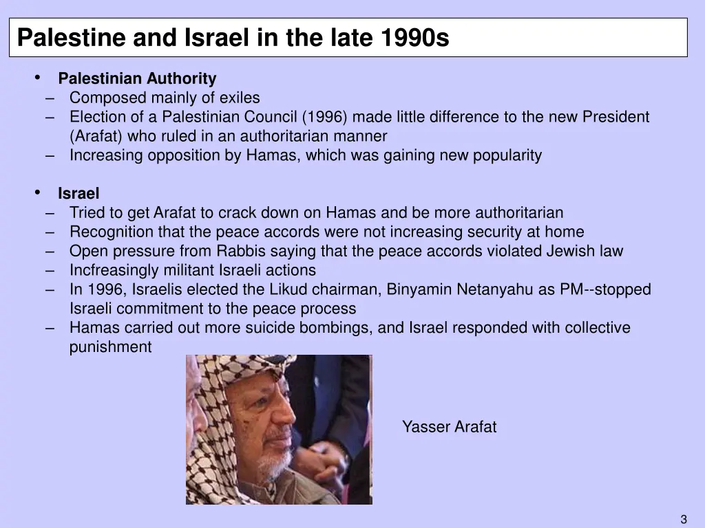 palestine and israel in the late 1990s