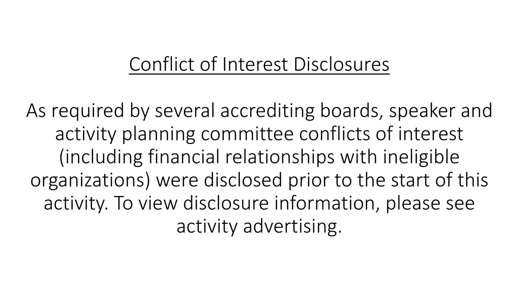 conflict of interest disclosures