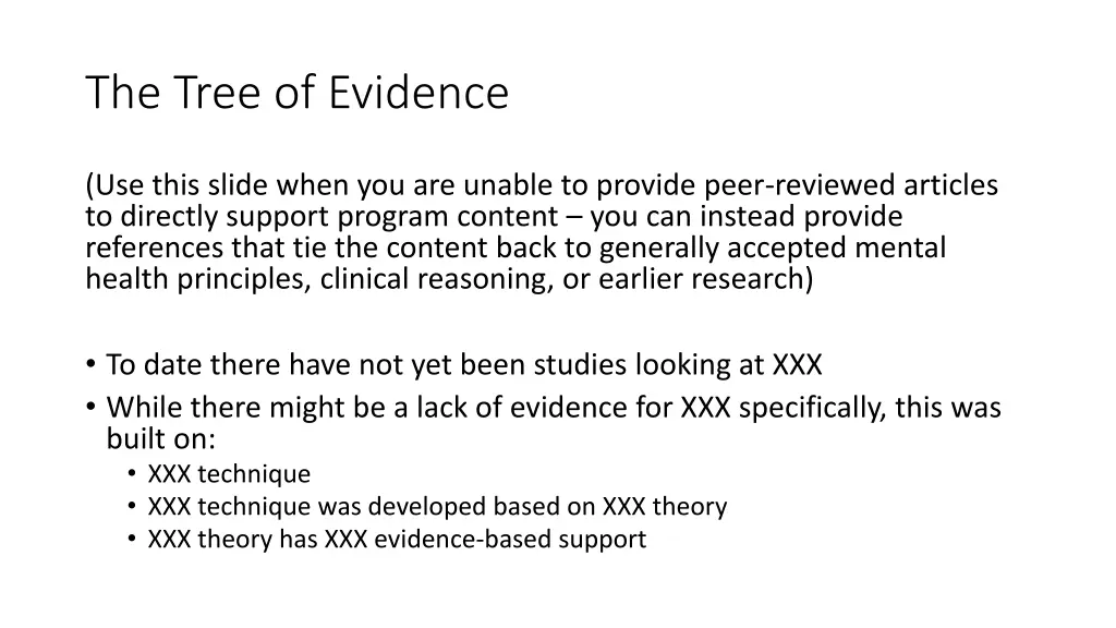 the tree of evidence
