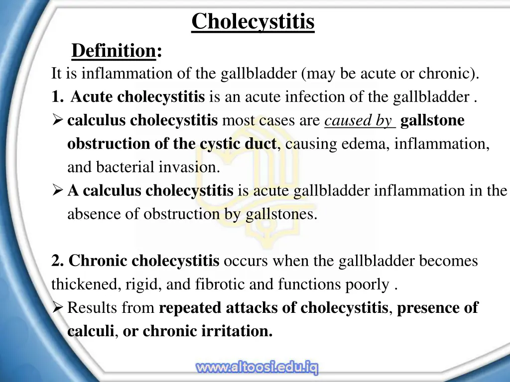 cholecystitis