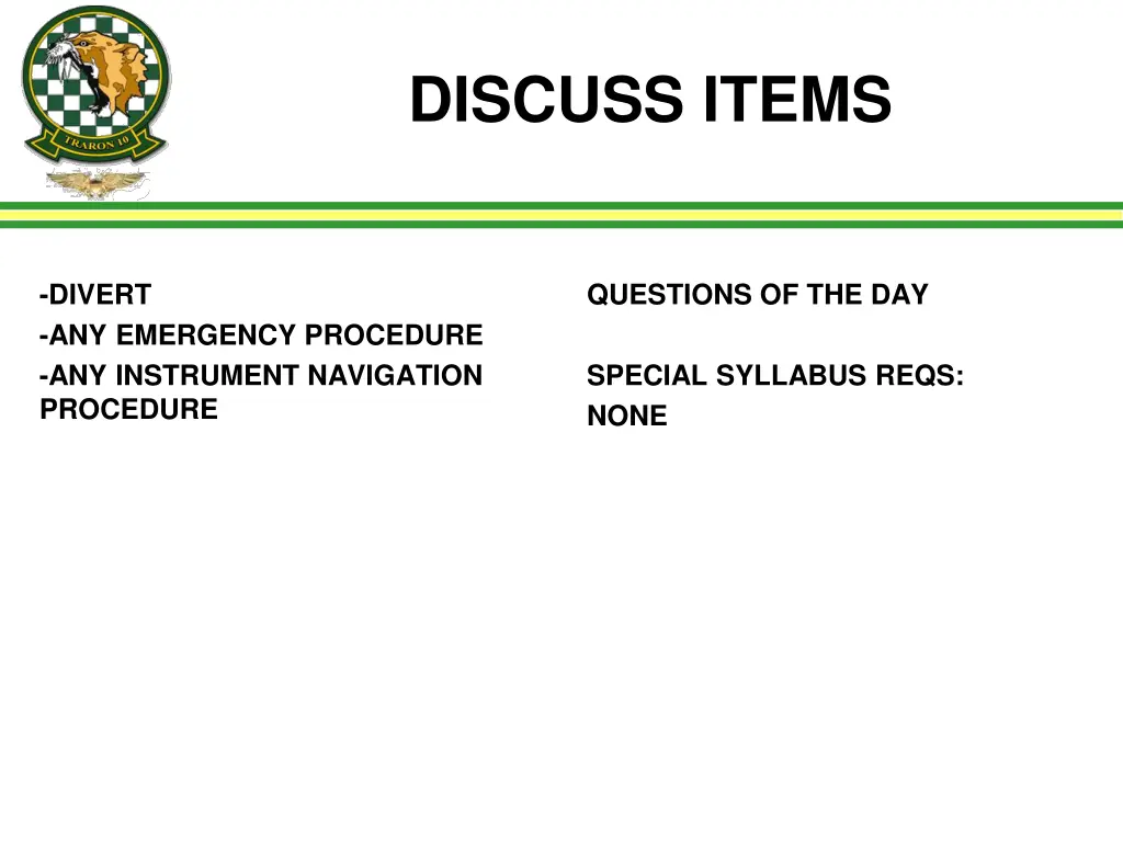 discuss items